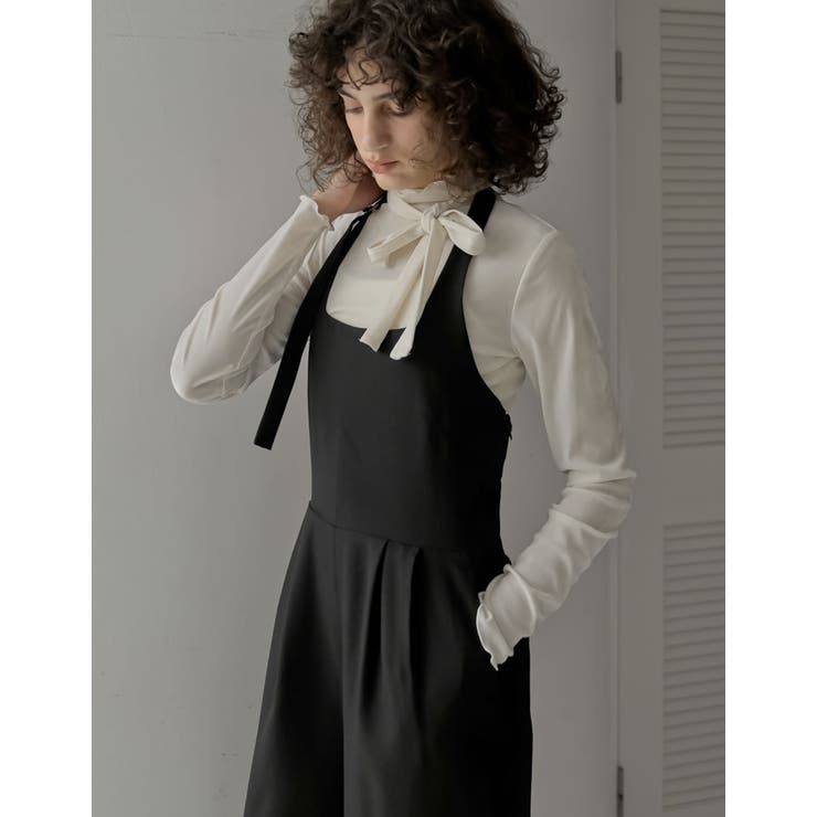 Re:EDIT [2025 WINTER COLLECTION][アンチピリング][毛玉になりにくい][低身長/高身長サイズ有]微起毛ヘリンボーンホルターネックオールインワン パンツ・ズボン shoplistselect-10440128 SHOPLIST サンプル画像2