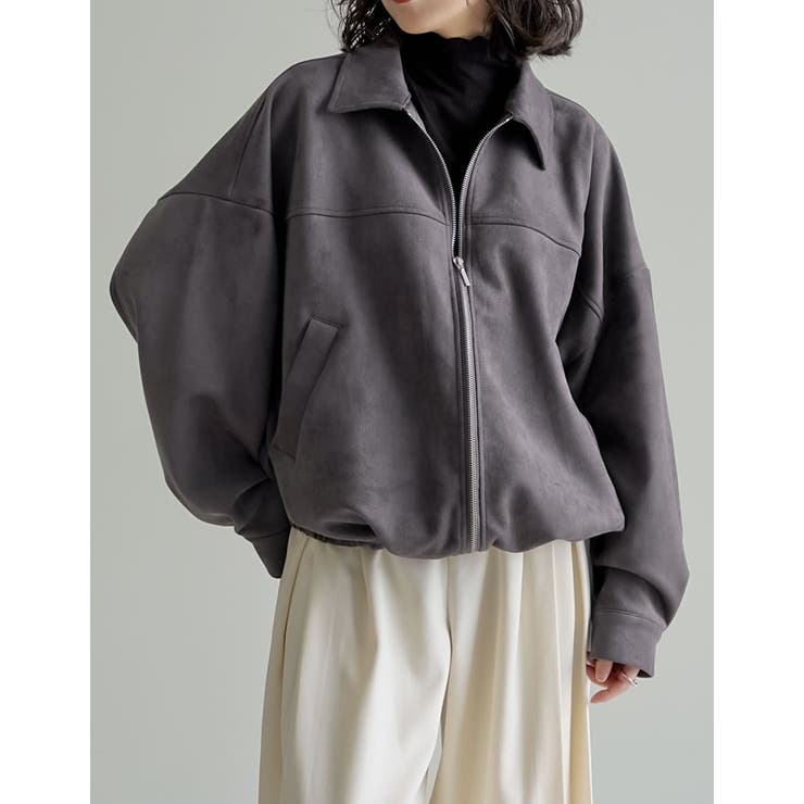 【10％OFFクーポン！8/11(火)1:59まで】Re:EDIT [2025 WINTER COLLECTION]フェイクスウェードジップブルゾン アウター(コート・ジャケットなど) shoplistselect-10440179 SHOPLIST サンプル画像3