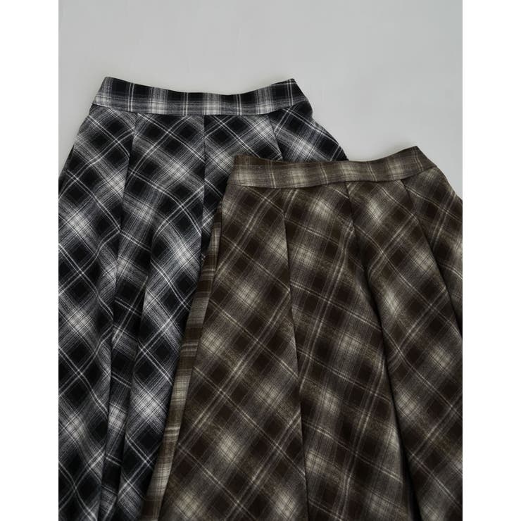 Re:EDIT [2025 WINTER COLLECTION]起毛チェック柄アシンメトリースカート スカート shoplistselect-10440121 SHOPLIST サンプル画像2