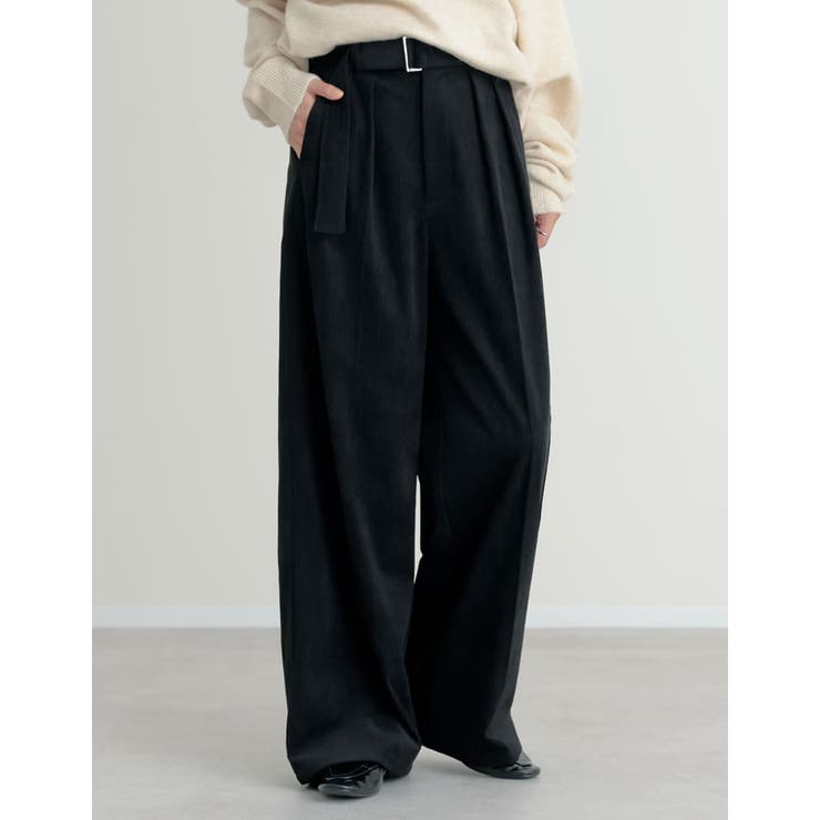 Re:EDIT [2025 WINTER COLLECTION][低身長/高身長サイズ有]ランダムコーデュロイベルト付きワイドストレートパンツ パンツ・ズボン shoplistselect-10440115 SHOPLIST サンプル画像3