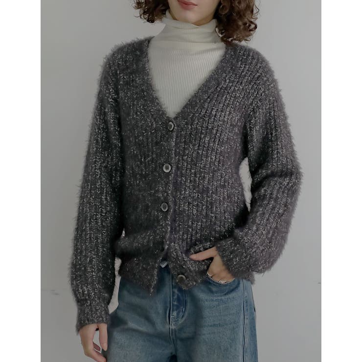 Re:EDIT [2025 WINTER COLLECTION]シャイニーミックスニットカーディガン トップス shoplistselect-10440091 SHOPLIST サンプル画像3