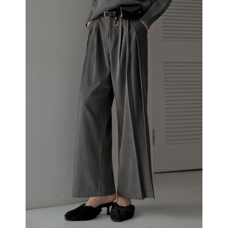 Re:EDIT [2025 WINTER COLLECTION][低身長/高身長サイズ有]微起毛ツイルタックプリーツワイドパンツ パンツ・ズボン shoplistselect-10440109 SHOPLIST サンプル画像2