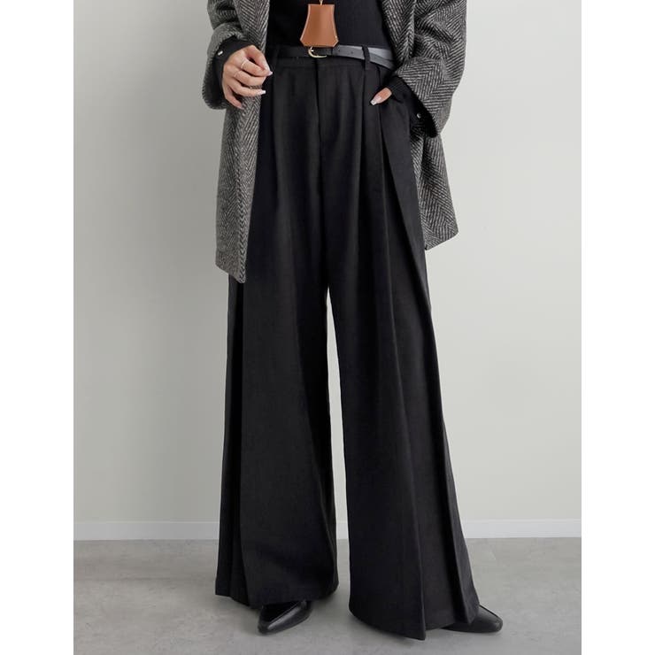 Re:EDIT [2025 WINTER COLLECTION][低身長/高身長サイズ有]微起毛ツイルタックプリーツワイドパンツ パンツ・ズボン shoplistselect-10440109 SHOPLIST サンプル画像3