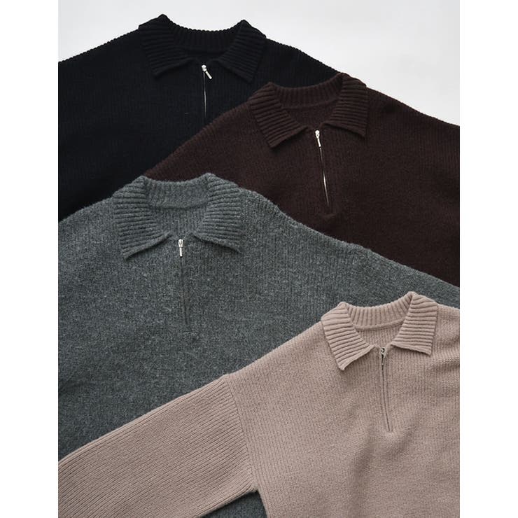 Re:EDIT [2025 WINTER COLLECTION][低身長サイズ有]襟付きハーフジップニットワンピース ワンピース・ドレス shoplistselect-10440125 SHOPLIST サンプル画像2