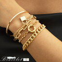 【6/11 1:59まで 10%OFFクーポン】Miniministore チェーンブレスレット 5点セット 女子会 アクセサリー