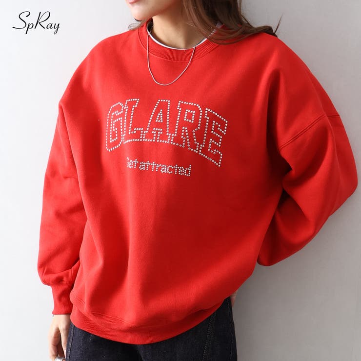 SpRay 裏起毛スタッズロゴスウェット トップス