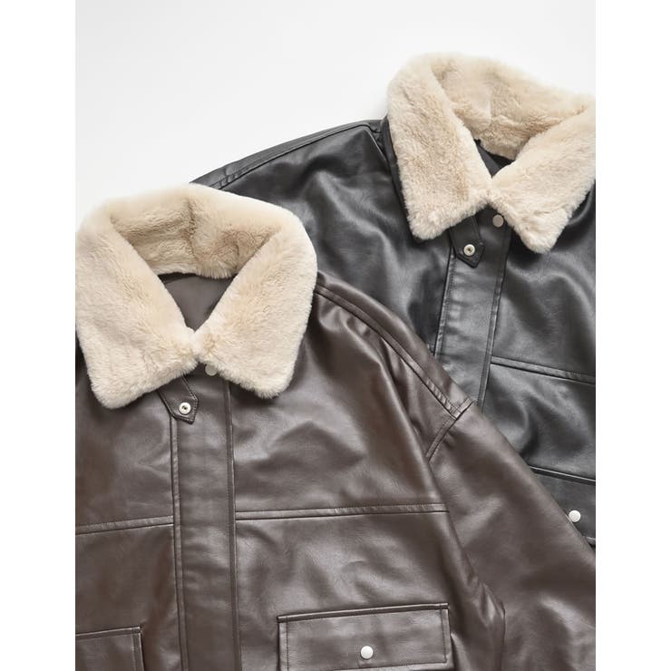 Re:EDIT [2WAY]フェイクレザーティペット付きブルゾン アウター(コート・ジャケットなど) shoplistselect-10441911 SHOPLIST サンプル画像2