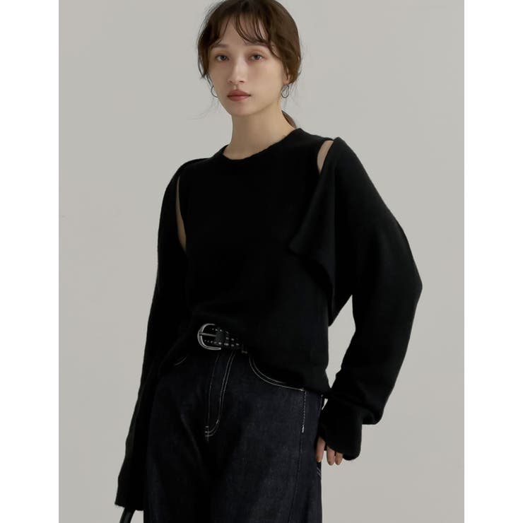 Re:EDIT [2点セット]ラクーンライクニットショートボレロ×タンクトップ トップス shoplistselect-10441916 SHOPLIST サンプル画像3