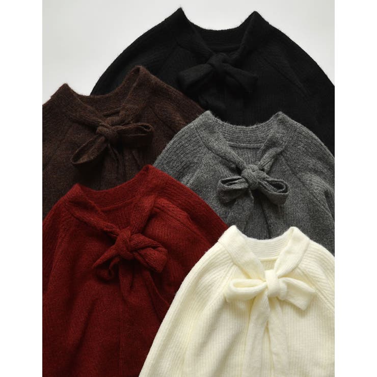 【10％OFFクーポン！8/27(木)1:59まで】Re:EDIT 片畔ニットネックリボントップス トップス shoplistselect-10441890 SHOPLIST サンプル画像2