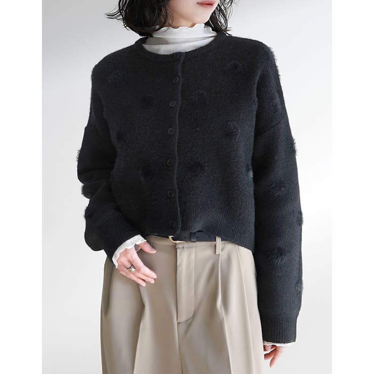 Re:EDIT ポルカドットショートニットカーディガン トップス shoplistselect-10441891 SHOPLIST サンプル画像3
