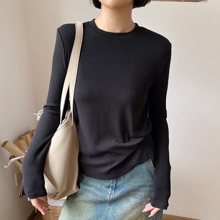 【10％OFFクーポン！6/26(金)1:59まで】レースレディース クルーネック 長袖 ベーシック プルオーバー カットソー 丸首 セットインスリーブ レディース 女性 春 秋 冬 インナー 単色 ワンカラー 無地 丈長め やわらかい シンプル トレン