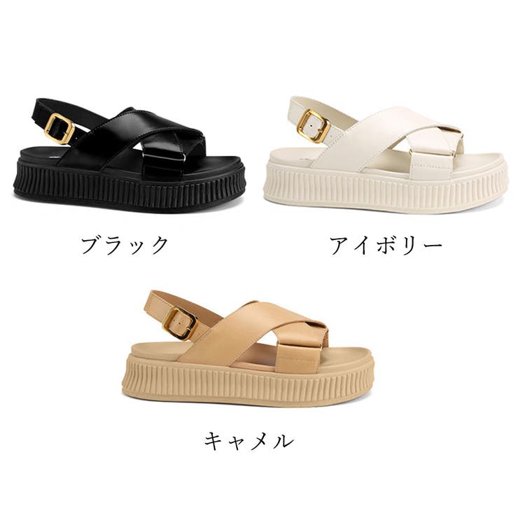 Miniministore 厚底 クロスベルト サンダル レディース シューズ・靴