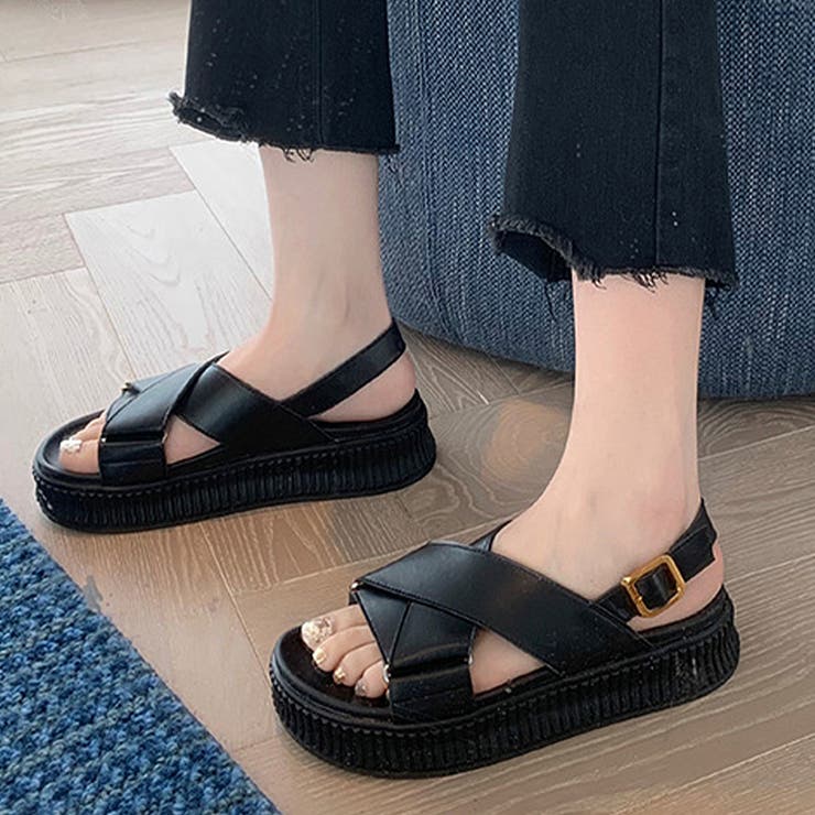 Miniministore 厚底 クロスベルト サンダル レディース シューズ・靴