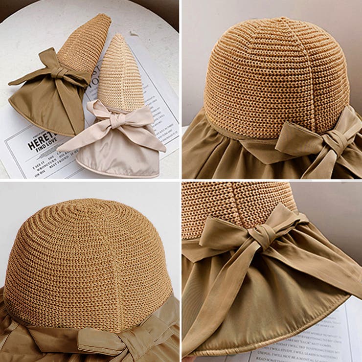 Miniministore サンバイザー バケットハットバックリボン 帽子