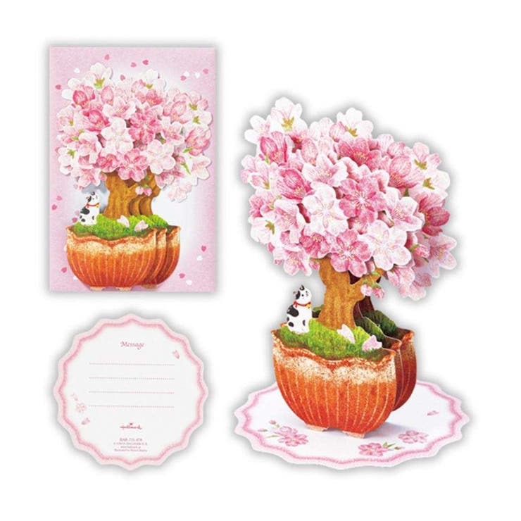 cinemacollection グリーティングカード 多目的 立体カード 桜盆栽2 日本ホールマーク 春 メッセージカード グッズ 文房具