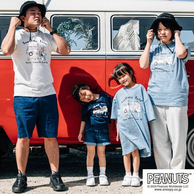 CharaBasket スヌーピー Tシャツ 半袖 フォルクスワーゲン トップス 大人 ペアルック 車 SNOOPY PEANUTS Volkswagen トップス