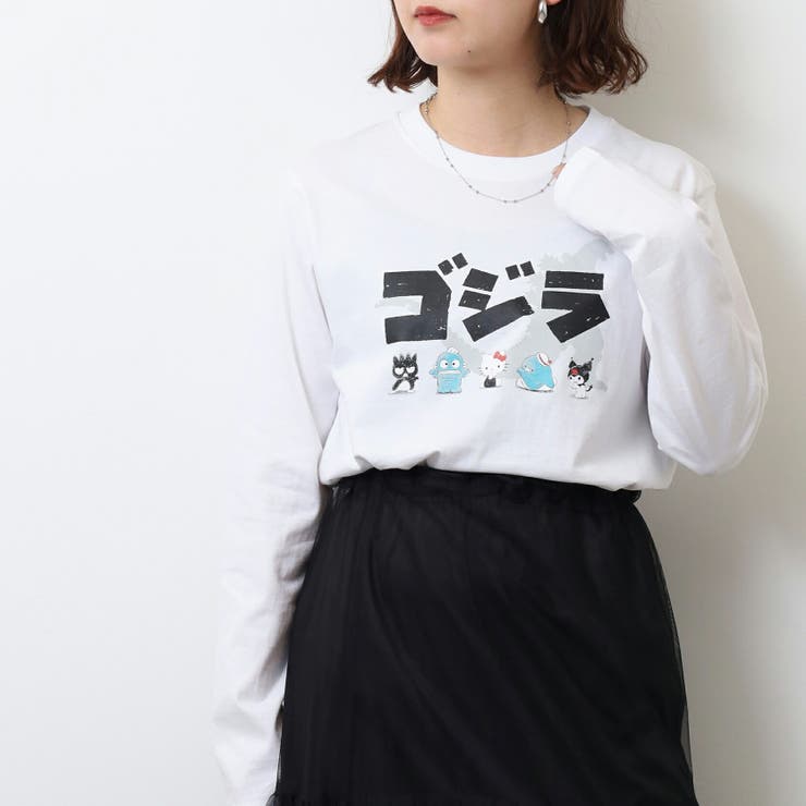 【10％OFFクーポン！7/26(日)1:59まで】CharaBasket ゴジラ サンリオ キャラクターズ プリント 長袖 Tシャツ 春 秋 GODZILLA トップス