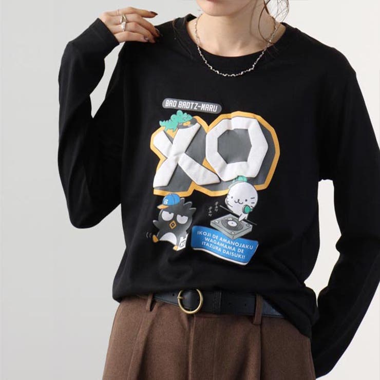Character - CharaBasket バッドばつ丸 長袖 Tシャツ カジュアル サンリオキャラクターズ トップス