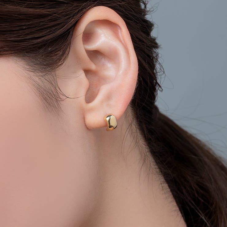 CREAM-DOT ピアス 金属アレルギー ニッケルフリー 18kコーティング レディース メタル 艶 ぷっくり ミニ スタッドピアス ゴールド シルバー ピンクゴールド アクセサリー