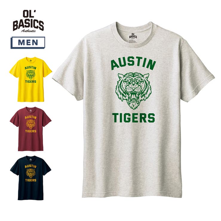 printrium Ol' Basics（オール・ベーシックス） 半袖Tシャツ AUSTIN ロゴ タイガー プリント 5.6オンス トップス カットソー メンズ ユニセックス トップス