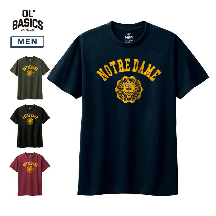 printrium Ol' Basics（オール・ベーシックス） 半袖Tシャツ NOTREDAME ロゴ カレッジロゴ プリント 5.6オンス トップス カットソー メンズ ユニセックス トップス