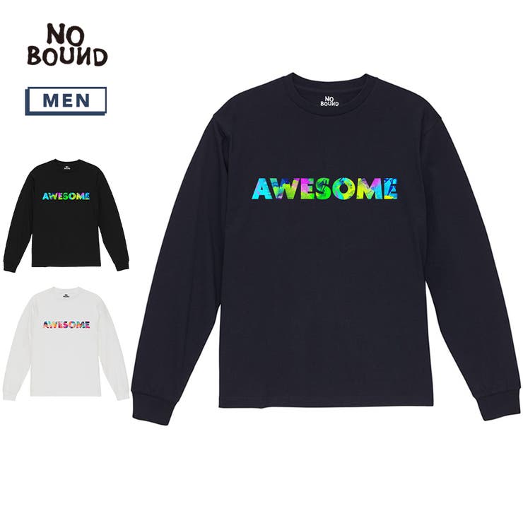 printrium NOBOUND（ノーバウンド） 長袖Tシャツ メッセージロゴ プリント レギュラーシルエット ロンT トップス カットソー メンズ ユニセックス トップス