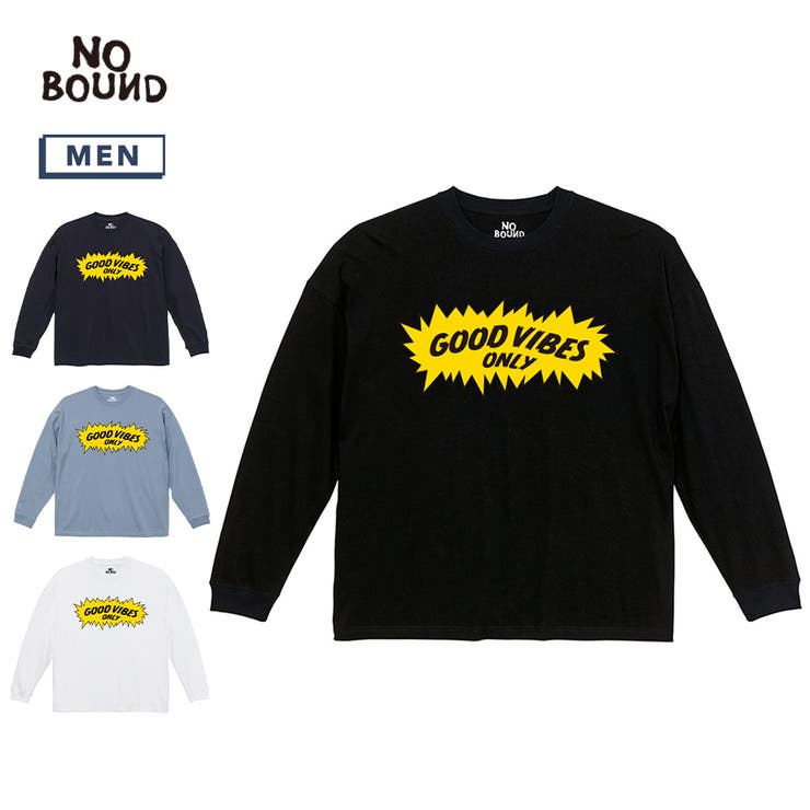 printrium NOBOUND（ノーバウンド） 長袖Tシャツ ロゴ プリント ボックスシルエット トップス カットソー メンズ ユニセックス ストリート トップス