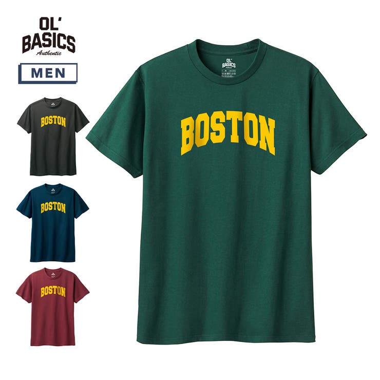 printrium Ol' Basics（オール・ベーシックス） 半袖Tシャツ BOSTON ロゴ プリント トップス 5.6オンス カットソー メンズ ユニセックス トップス