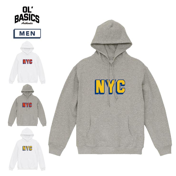 printrium Ol' Basics（オール・ベーシックス） プルパーカー スウェット NYC ロゴ プリント 裏毛 トップス メンズ ユニセックス トップス