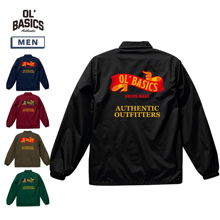 【10％OFFクーポン！2/10(火)1:59まで】printrium Ol' Basics（オール・ベーシックス） コーチジャケット フラッグ イラスト ロゴ バックプリント 裏トリコット アウター メンズ ユニセックス アウター(コート・ジャケットな