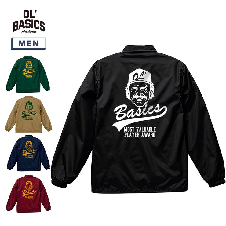 【10％OFFクーポン！2/10(火)1:59まで】printrium Ol' Basics（オール・ベーシックス） コーチジャケット イラスト ロゴ バックプリント 裏トリコット アウター メンズ ユニセックス アウター(コート・ジャケットなど)