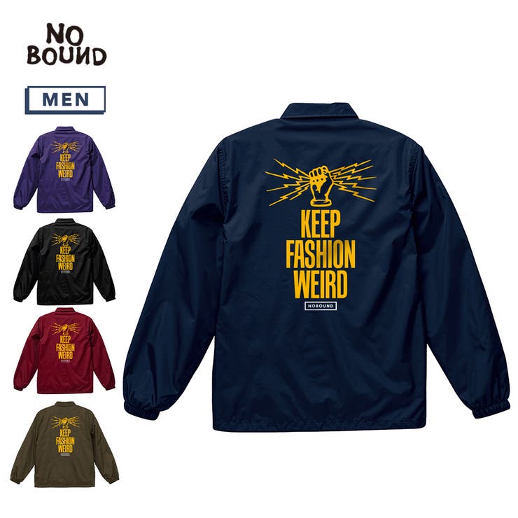 【10％OFFクーポン！2/10(火)1:59まで】printrium NOBOUND（ノーバウンド） コーチジャケット イラスト ロゴ バックプリント 裏トリコット アウター メンズ ユニセックス アウター(コート・ジャケットなど)