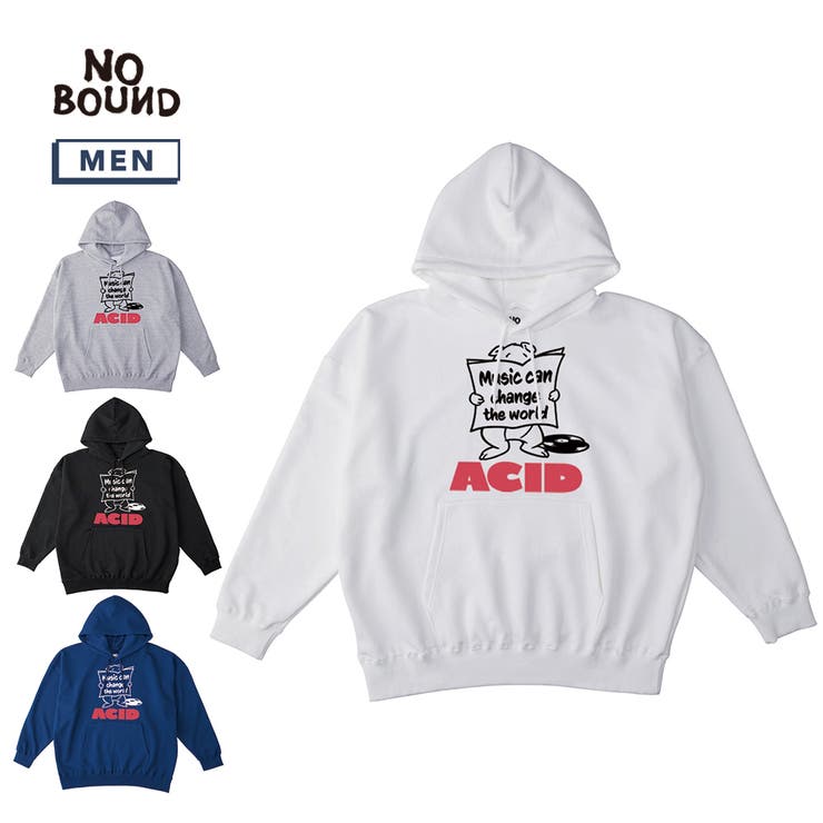 【20％OFFクーポン！1/15(木)限定！】printrium NOBOUND（ノーバウンド） プルパーカー スウェット メッセージ ロゴ ポップイラスト プリント ビッグシルエット 10.0オンス 裏毛 トップス メンズ ユニセックス トップス