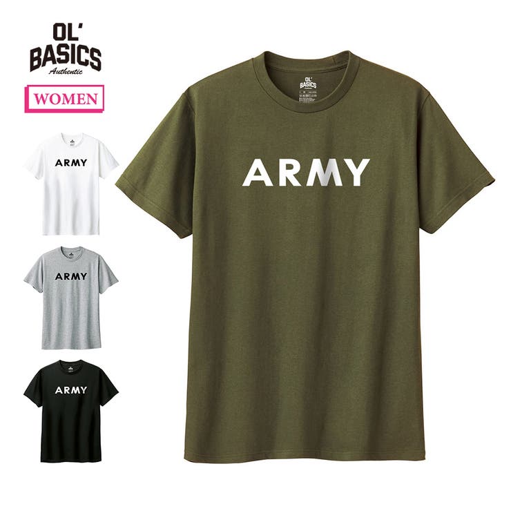 printrium Ol' Basics（オール・ベーシックス） 半袖Tシャツ ARMY アーミー ロゴ プリント 5.6オンス トップス カットソー レディース トップス