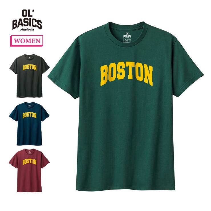 printrium Ol' Basics（オール・ベーシックス） 半袖Tシャツ BOSTON ロゴ プリント 5.6オンス トップス カットソー レディース トップス