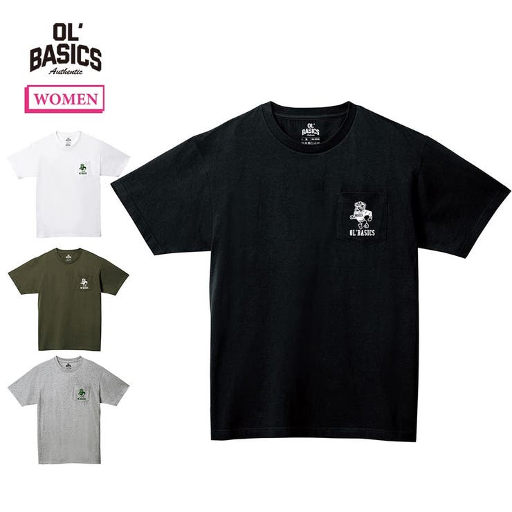 printrium Ol' Basics（オール・ベーシックス） 半袖Tシャツ 胸ポケット ロゴ イラスト プリント 5.6オンス トップス カットソー レディース トップス