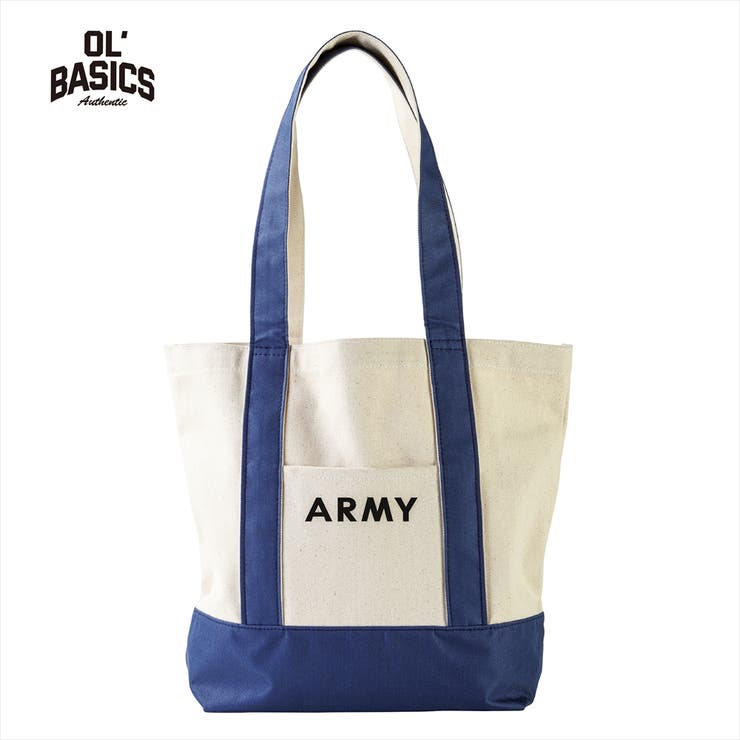 printrium Ol 039 Basics（オール ベーシックス） バイカラートートバッグ キャンバス ARMY ロゴ プリント 鞄 BAG アメカジ ミリタリー メンズ レディース ユニセックス バッグ 鞄