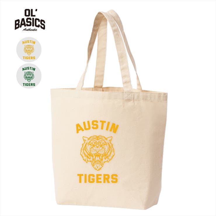【10％OFFクーポン！2/10(火)1:59まで】printrium Ol' Basics（オール・ベーシックス） トートバッグ キャンバス タイガーイラスト カレッジ ロゴ プリント 鞄 BAG アメカジ メンズ レディース ユニセックス SMサイズ