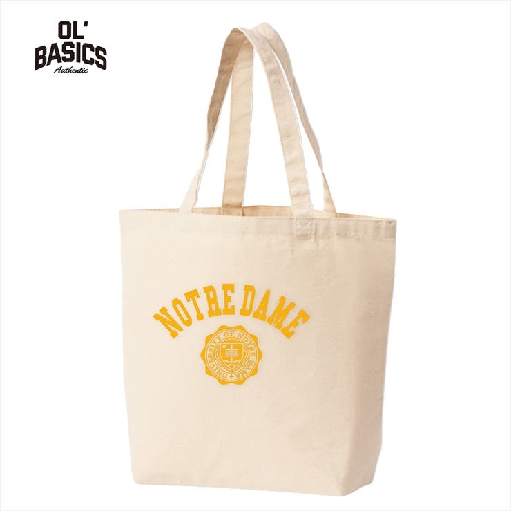 printrium Ol' Basics（オール・ベーシックス） トートバッグ キャンバス NOTREDAME カレッジロゴ プリント 鞄 BAG アメカジ メンズ レディース ユニセックス Sサイズ バッグ・鞄