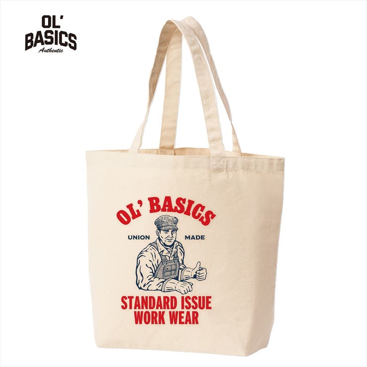 【20％OFF！2/5(木)限定】printrium Ol' Basics（オール・ベーシックス） トートバッグ キャンバス ワーカーイラスト ロゴ プリント 鞄 BAG アメカジ メンズ レディース ユニセックス SMサイズ バッグ・