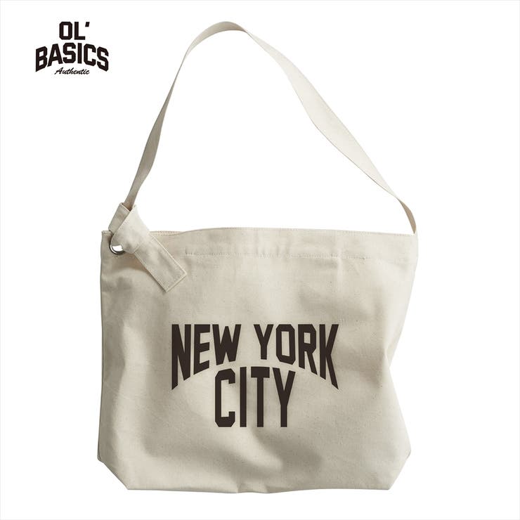 【ポイント2倍＆クーポン！3/11(水) 1:59まで】printrium Ol' Basics（オール・ベーシックス） ショルダーバッグ キャンバス NEW YORK CITY ニューヨーク ロゴ プリント 鞄 BAG アメカジ メンズ レディース