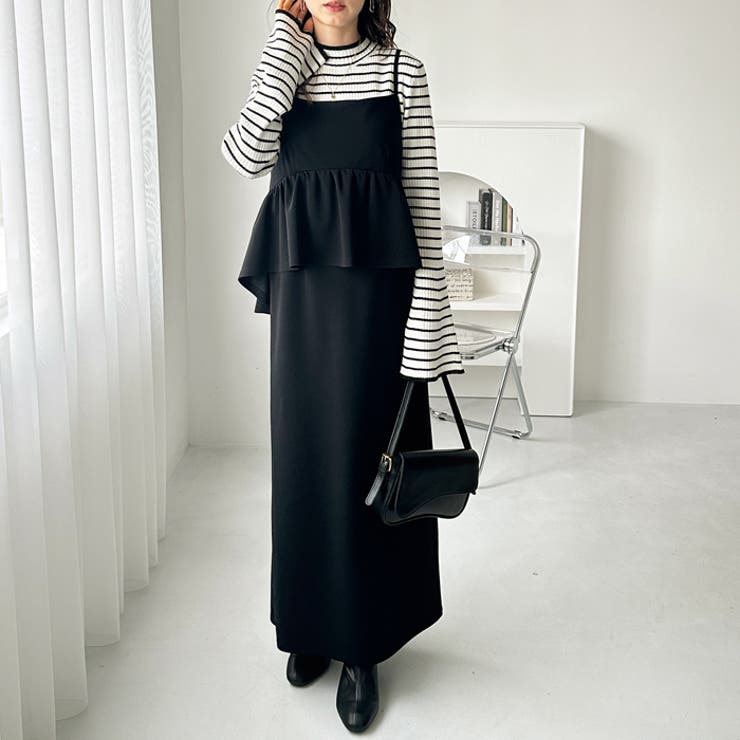 GeeRA 楽ちん！ペプラムキャミワンピース ワンピース・ドレス - Image 2