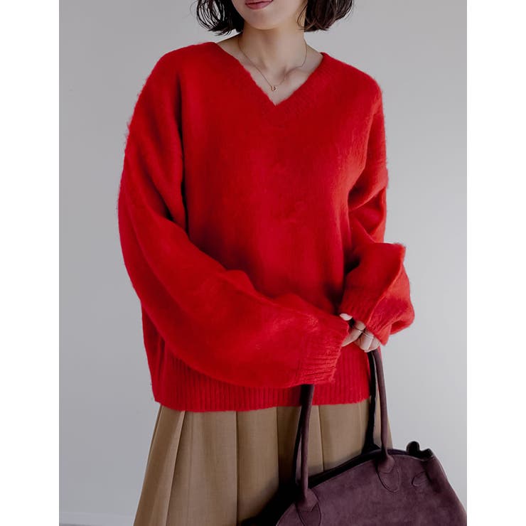 Re:EDIT [新色追加]モヘアライクVネックニットトップス トップス shoplistselect-10356241 SHOPLIST サンプル画像3