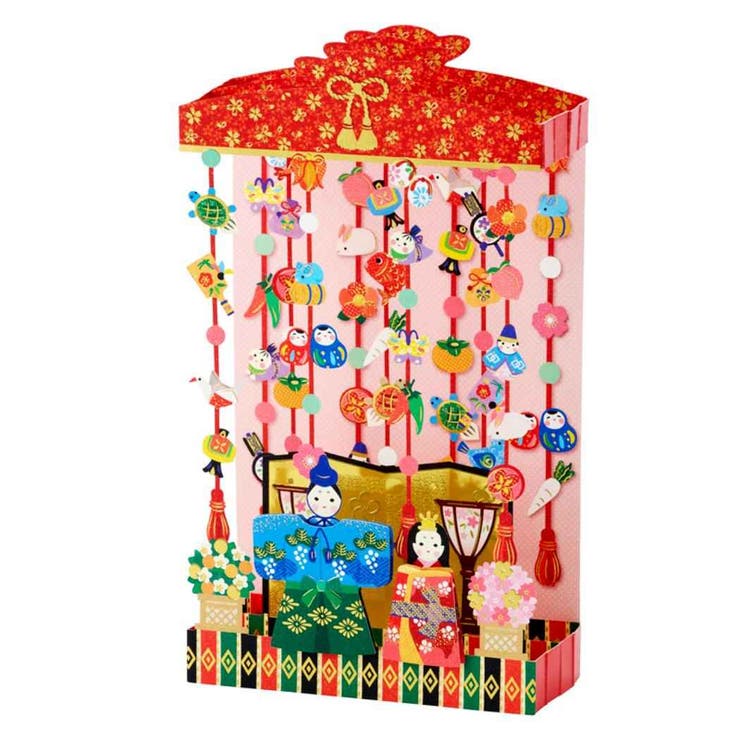 cinemacollection ひなまつり グリーティングカード 立体カード レーザーカットつるしびなと親王飾り サンリオ プレゼント 封筒付き メッセージカード グッズ 文房具