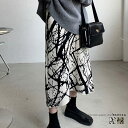 【5%OFFクーポン 9/11 1:59まで】RAKUku ペイント柄カジュアルスカート 2color 韓国ファッション スカート