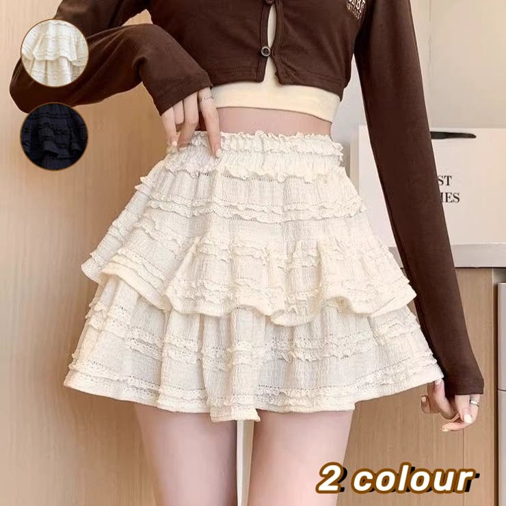 Achic ティアードフレアミニスカート スカート