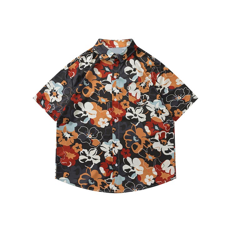 HOOK 在庫限り 古着風総柄ビッグアロハシャツ 韓国ファッション ストリート系 春服 オラオラ系 オーバーサイズ ビッグシルエット ストリート系 大きいサイズ...