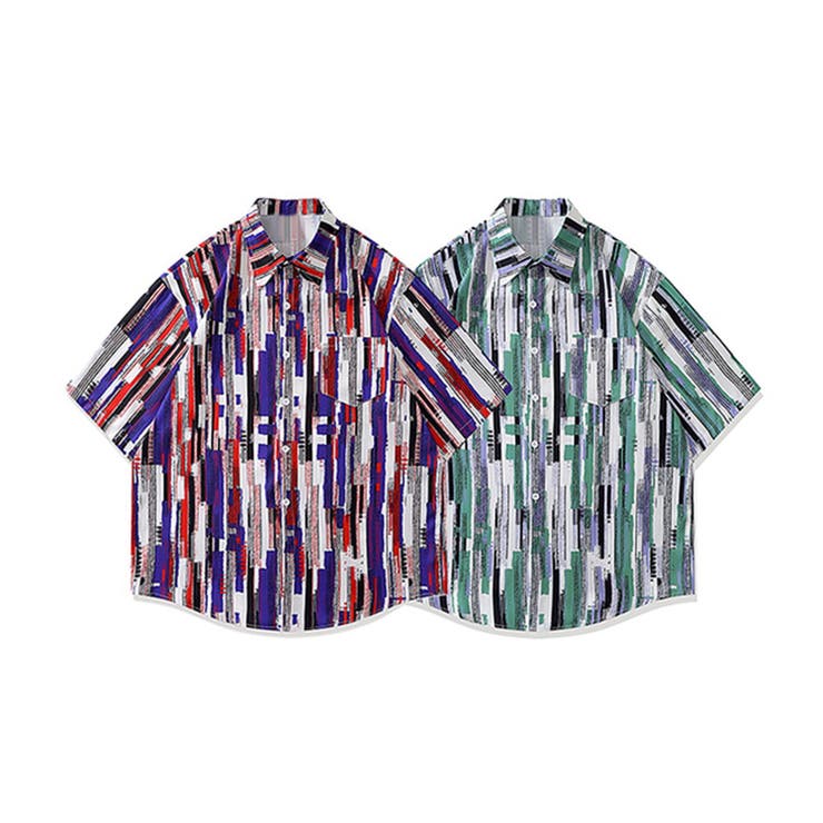 HOOK 在庫限り 古着風総柄ビッグアロハシャツ 韓国ファッション ストリート系 春服 オラオラ系 オーバーサイズ ビッグシルエット 半袖 大きいサイズ 夏 半...