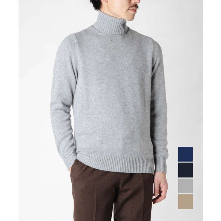 U-STREAM ドルモア DRUMOHR D7M104 D01 セーター メンズ トップス タートルネック 長袖 ニット ミドルゲージニット 8ゲージ メリノウール 厚手 秋冬 大きいサイズ グレー ブラック ネイビー ベージュ 44～52 トップス