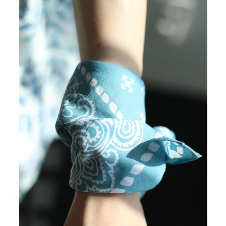 【10％OFFクーポン！2/23(月)1:59まで】HOOK piratesペイズリー柄コットンバンダナハンカチ 小物